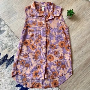 Floral Sleeveless Shirt